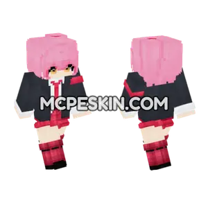 Pink Twin Tails Schoolgirl Outfit Minecraft Bedrock skin