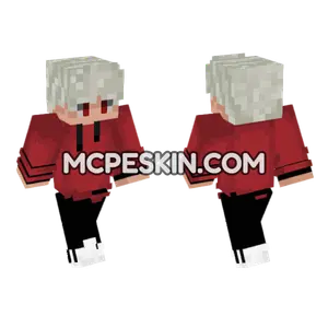 Powerstudios Red Hoodie Minecraft Bedrock skin