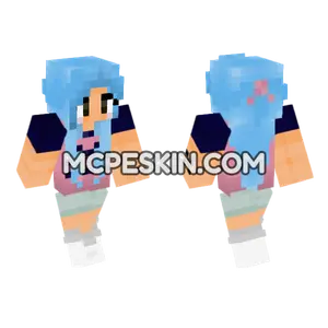 Princess Vivi Blue Hair Minecraft Bedrock skin