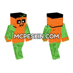 Pumpkin Head Character Minecraft Bedrock skin