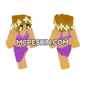 Purple Bikini Beach Girl