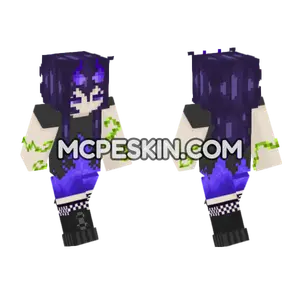 Purple Flame Green Vine Minecraft Bedrock skin