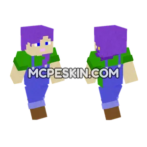 Purple Haired Farmer Minecraft Bedrock skin