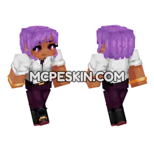 Purple Haired Girl Minecraft Bedrock skin