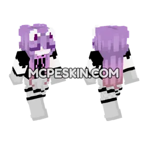 Purple Haired Girl Minecraft Bedrock skin