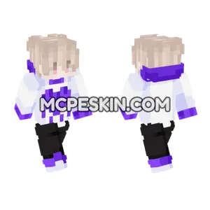 Purple Heart Hoodie Skin Minecraft Bedrock skin