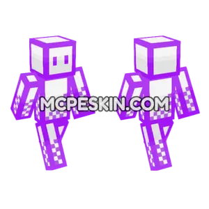 Purple Neon White Minecraft Bedrock skin