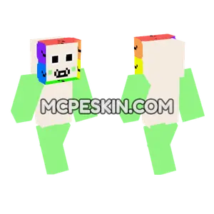 Rainbow Hair Kid Minecraft Bedrock skin