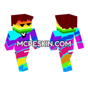 Rainbow Stripe Outfit Minecraft Bedrock skin