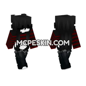 Red and Black Goth Outfit Minecraft Bedrock skin