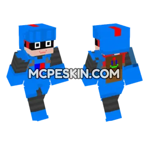 Red and Blue Masked Figure