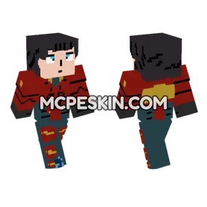 Red and Grey Uniform Minecraft Bedrock skin