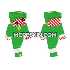 Red and White Striped Hat Minecraft Bedrock skin