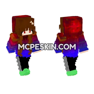 Red Blue Minecraft Bedrock skin