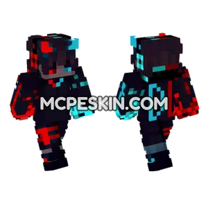 Red Blue Neon Skin Minecraft Bedrock skin
