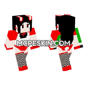 Red Bunny Girl Minecraft Bedrock skin