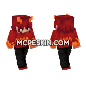 Red Fire Boy Minecraft Bedrock skin