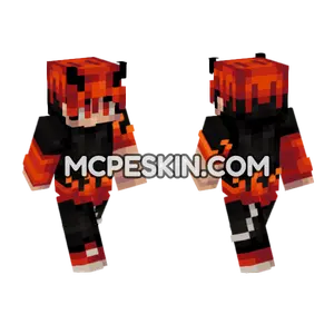 Red Fire Boy Minecraft Bedrock skin