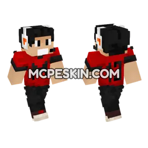 Red Neon Gamer Minecraft Bedrock skin