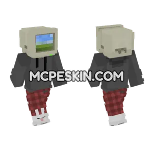 Red Plaid Wolf Skin Minecraft Bedrock skin