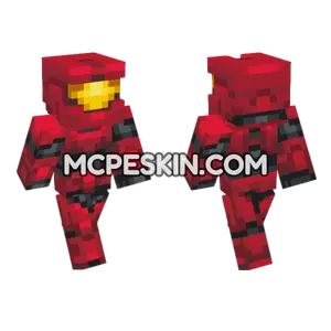 Red Spartan Armor Minecraft Bedrock skin