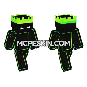 Rei Verde Neon Minecraft Bedrock skin