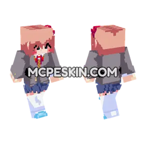 Sayori DDTO Minecraft Bedrock skin
