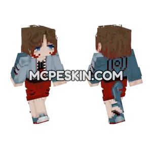 Shark Themed Girl Minecraft Bedrock skin
