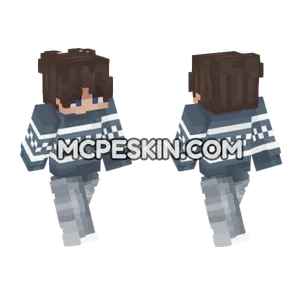 Skin20 Blue Outfit Minecraft Bedrock skin