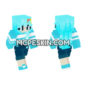 Skye Blue Hair Minecraft Bedrock skin