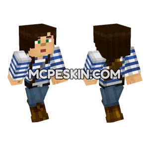 Stacyplayz Blue Striped Outfit Minecraft Bedrock skin