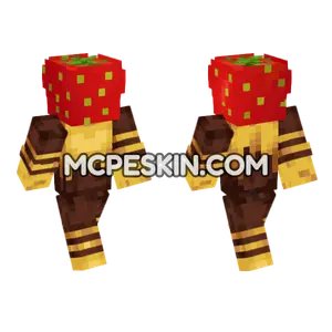 Strawberry Bee Skin Minecraft Bedrock skin