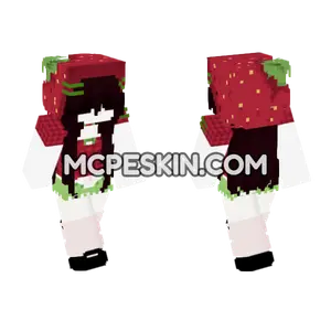Strawberry Girl Skin Minecraft Bedrock skin