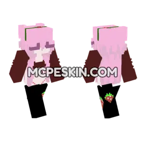 Strawberry Outfit Minecraft Bedrock skin