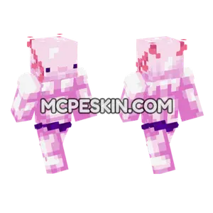 Strong Axolotl Minecraft Bedrock skin