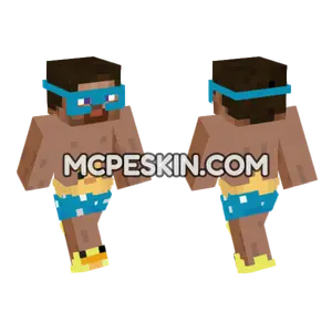 Summer Steve Blue Minecraft Bedrock skin
