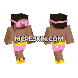 Summer Steve Pink Minecraft Bedrock skin