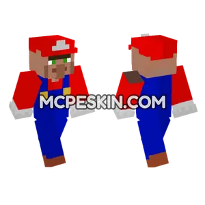 Super Mario Villager Minecraft Bedrock skin