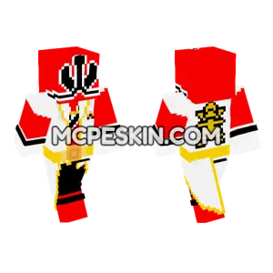 Super Shinken Red Minecraft Bedrock skin