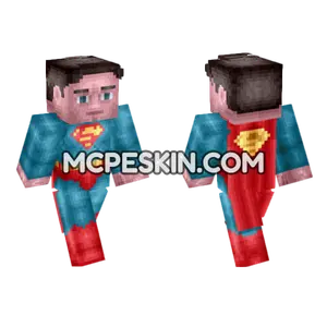 Superman Red Blue Suit Minecraft Bedrock skin