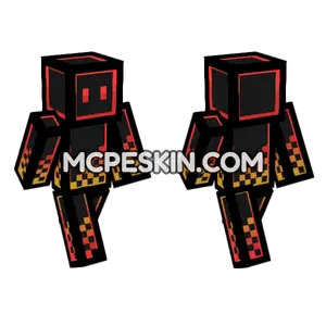 True Neon Red Yellow Minecraft Bedrock skin