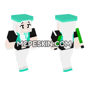 Turquoise and White Outfit