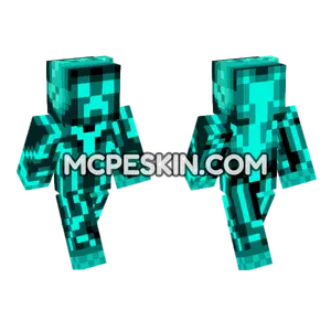 Turquoise Creeper Minecraft Bedrock skin
