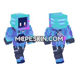 Tv Blue Neon Minecraft Bedrock skin