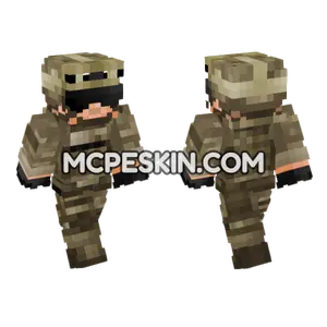 US Army Soldier Ivas V2 Minecraft Bedrock skin