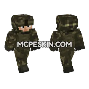 US Army Soldier Woodland Minecraft Bedrock skin