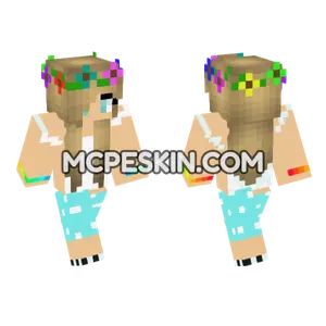 Valeria Flower Crown Girl Minecraft Bedrock skin