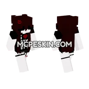White and Red "I Love My BF!" Outfit Minecraft Bedrock skin