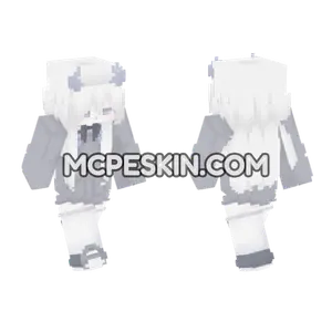 White Demon Girl Minecraft Bedrock skin