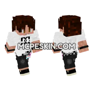 White Hoodie With Shorts Minecraft Bedrock skin